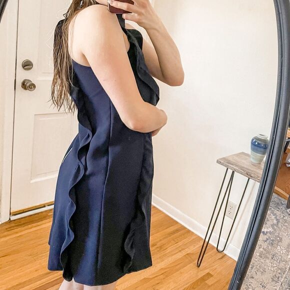 Ted Baker Torriya Ruffle Tunic Mini Dress Navy - Picture 5 of 7